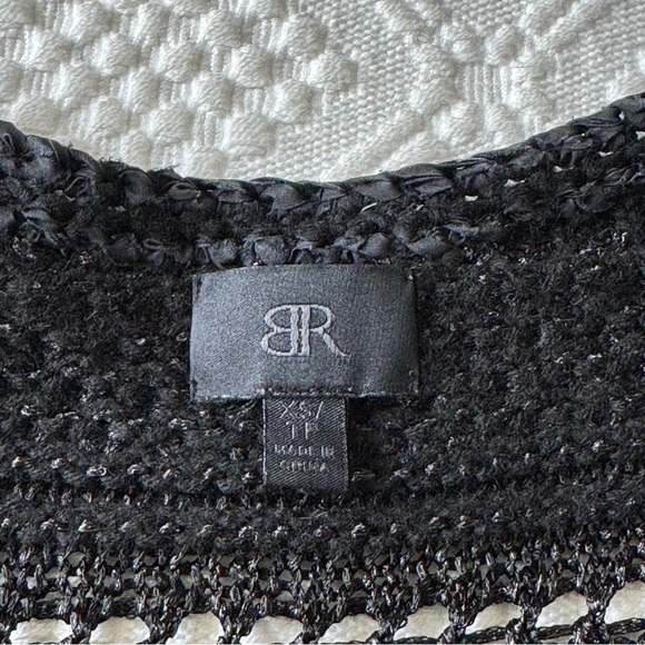 Banana Republic Black Open-Knit Shortsleeved Sweater Cardigan, wool silk, XS - Picture 6 of 10